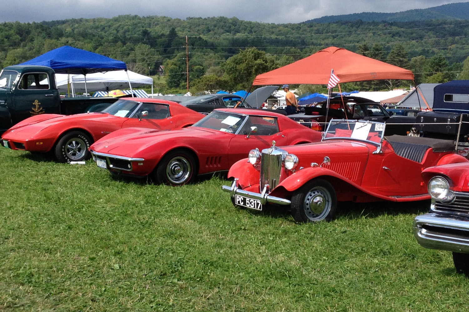 A line of antique cars at the Antique and Classic Car Show