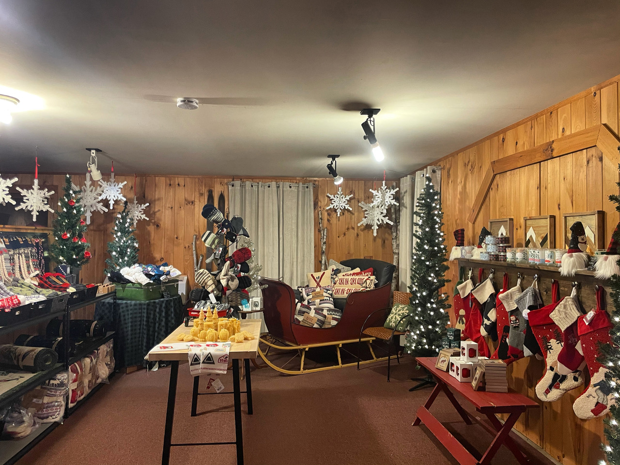 Display of holiday gifts at Green Mountain Dry Goods