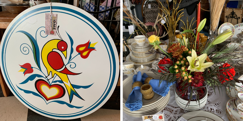 Decor and table arrangements from Home Again